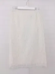 ◇ A day in the life UNITED ARROWS 膝下丈 総レース スカート サイズ36 ホワイト系 レディース E  【中古】 【1305160021551】