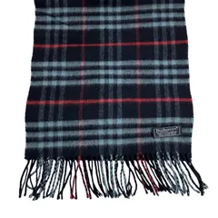 180059 Burberrys バーバリーズ マフラー ネイビー チェック柄 カシミヤ