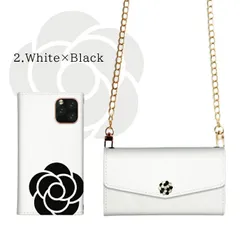 AQUOS R7 SH-52C A202SH  ケース 手帳型 アクオスR7   スマホケース ショルダー 肩掛け チェーン付き モノクロ ストラップ 大人女子 可愛い おしゃれ 椿 カメリア 花柄 ミラー付  カラー02