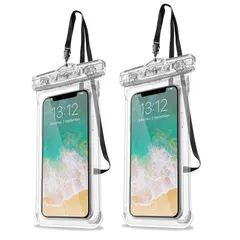 【人気商品】最大7.0”スマホに対応可能 適用端末：iPhone 携帯電話用ドライバッグ 15 14 IPX8認定 13 Mini Pro [2個セット]防水ケース Max・iPhone SE ProCase 12・11・XS・XR・8・Android -クリ