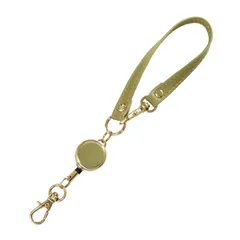 [Pretimo] リールストラップ リール付き グリーン レザー 手触りがいい 起毛素材 レディース メンズ