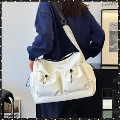  ショルダーバッグ 大容量 ユニセックス鞄 多収納肩掛けバッグ A4対応 マザーズバッグ 韓国ファッション カジュアル 通勤通学 斜めがけバッグ ファスナー開閉 ナイロン軽量バッグ 大きめ鞄 男女兼用 軽い 多ポケット鞄