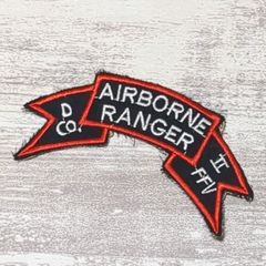 E81 ベトナム 戦争 ワッペン AIR BORNE RANGER パッチ カスタム ベトジャン 米軍 アメカジ 黒 赤