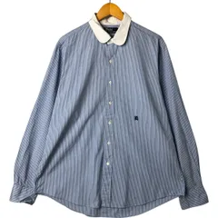 古着 ラルフローレン Ralph Lauren POLO by Ralph Lauren ラウンドカラー ストライプ柄 クレリックシャツ メンズXL相当/eaa547417