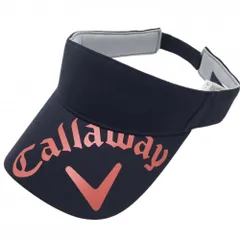【超美品】キャロウェイ サンバイザー ネイビー×レッド ロゴプリント  ゴルフウェア Callaway