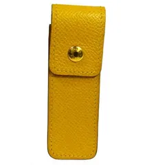 エルメス　リップケース　ガムケース　ミニケース　レザー　イエロー HERMES エルメス レザー ガムケース イエロー 印鑑ケース リップ