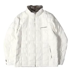 BURBERRY BLACK LABEL バーバリー ブラックレーベル ジャケット サイズ:L / ラビットファーネック スタンドカラー ダウンジャケット / ホワイト / アウター ブルゾン【メンズ】【中古】
