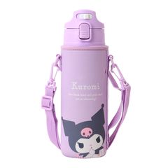 サンリオ(SANRIO) カバー付きステンレスボトル クロミ 子供 保冷専用 容量：470mL 名前スペース付き ワンタッチオープン 直飲み 091057 