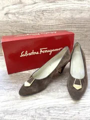 Salvatore Ferragamo サルヴァトーレフェラガモ スエード パンプス ブラウン 24.0