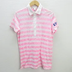 k■ディーゼル/DIESEL ボーダー柄 半袖ポロシャツ【M】ピンク/MENS■5【中古】