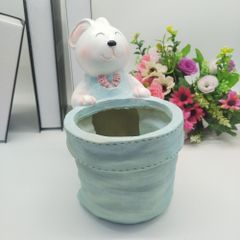 鉢植え 植木鉢 プランター プラントポット フラワーポット ガーデニング 樹脂 屋内 室内 インテリア 玄関 ウサギ うさぎ ラビット イエロー