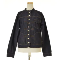 【美品】si-si-si comfort ノーカラーデニムジャケット 40 着回し力抜群！【si-si-si comfort(スースースーコンフォート
