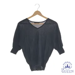 ☆美品☆ UNITED ARROWS ユナイテッドアローズ トップス カットソー シンプル 七分袖 Vネック レディース ブラック 901-1610 送料無料 古着