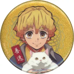 【中古】バッジ・ピンズ 我妻善逸(キラキラ仕様) 「鬼滅の刃×ナンジャタウン ～猫との穏やかな日々～ 56mm缶バッジコレクション」