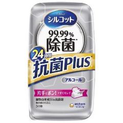 「ユニ・チャーム」シルコット　99．99％除菌ウェットティッシュ抗菌Ｐｌｕｓ　本体　34枚