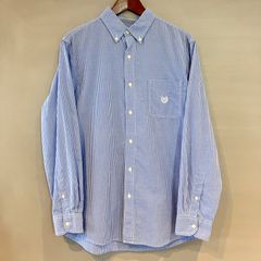00's CHAPS チャップス Ralph Lauren ラルフローレン  ギンガムチェックシャツ BD ボタンダウン 長袖 青 白 ブルー ホワイト メンズ Mサイズ