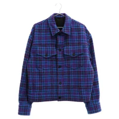 LOUIS VUITTON (ルイヴィトン) 19AW チェック フランネル ウールジャケット ブルー/パープル RM192M-ORR-HHS10Wのサムネイル