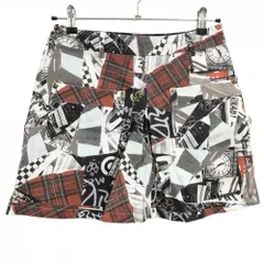 【超美品】キャロウェイ スカート 白×黒×レッド 総柄 一部チェック 内側インナーパンツ レディース M ゴルフウェア Callaway