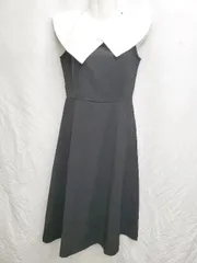 ◇ ⊂ ◎ ●未使用● WWYR タグ付き ノースリーブ 膝下丈 ワンピース サイズM ブラック ホワイト レディース P  【1409250044649】