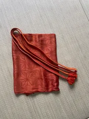 【帯揚げ美品】正絹 帯揚げ 帯締め セット オレンジ 礼装用 冠婚葬祭 女性 婦人 レディース 和装小物 和装 着物 留袖 訪問着 振袖　kimono #きもの猫田 N0047