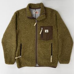 【M(38)】AND FAMILY アンドファミリー ボア フリース ジャケット/起毛 表地/メッシュ 裏地/アクリル ポリエステル コットン/ブラウン系/トップス アウター/日本製/ 服飾 (70-2025-0501-KO-002)