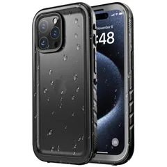 【在庫セール】Pro Pro 用 耐衝撃 ケース 用 完全防水 IP68防水等級 防雪 15 防塵 耐衝撃 360°全面保護 15 QI充電 フェイスID 認証対応 iPhone 操作便利 超薄型 ストラップ付き iPhone 雨の日 iPhone 15 防水
