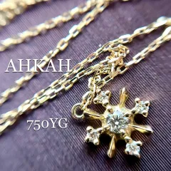 AHKAH◇K18YG*リュイールプチネックレス*ダイヤモンド*アーカー - メルカリ
