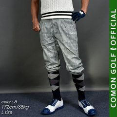 新品【COMONGOLF/コモンゴルフ】グレンチェックストレッチニッカボッカーズパンツ/A柄(CG-17004L)ゴルフウェア メンズ 春秋 ズボン ウエストゴム チェック M L XL XXL XXXL XXXXL LL 3L 4L 5L
