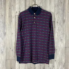 OLD unknown ヴィンテージ イタリア製 ボーダー 長袖 ポロシャツ