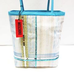 モスキーノ トートバッグ 手提げ 703311 綿 日本製 スパンコール ブルー MOSCHINO レディース D194LF