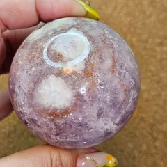 高品質　ピンクアメジスト　笑口　虹入　キラキラ　スフィア 高品質ピンクアメジスト笑口虹入キラキラスフィア