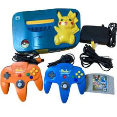 ★  Nintendo64 ニンテンドー64 ピカチュウエディション コントローラー2個セット ポケモンスタジア金銀 NUS-101(JPN) ※ジャンク品 1.8kg