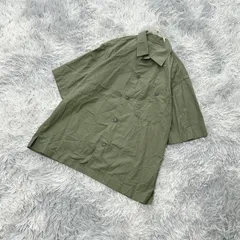 【新品未使用】GU  ジーユー  半袖シャツ  (S)  カジュアル  ヴィンテージ  メンズ  緑系  グリーン【送料無料】