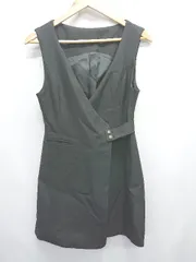 ◇ ⊂ FREE'S MART フリーズマート ジレ風 ラップ ミニ丈 ジャンパースカート サイズS ブラック レディース E  【1411130009860】