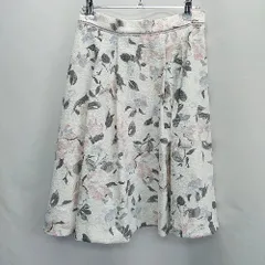 ◇ Apuweiser-riche 花柄 膝丈 台形 スカート サイズ2 ホワイト ブルー ピンク レディース E  【1406050062880】