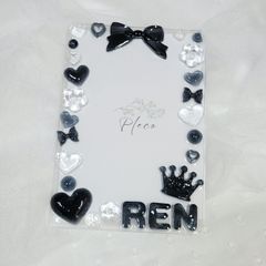 気まぐれレジン13 お名前入り🖤👑REN黒 B7サイズ