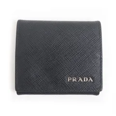 未使用品□PRADA/プラダ 2MM935 シルバーロゴ金具 サフィアーノレザー コンパクトウォレット/コインケース/財布 ブラック イタリア製 箱付のサムネイル