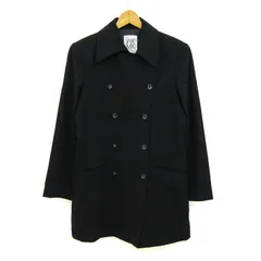 ミッシェルクラン ショートコート アウター ダブルブレスト レディース 40サイズ ブラック MICHEL KLEIN 【中古】