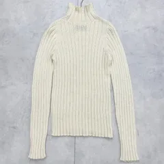 D&G　DOLCE&GABBANA　ドルチェアンドガッバーナ　ニットトップス　リブ　タートルネック　ハイネック　イタリア製　白　レディース　XS