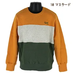 【マスタード】綿100％ 子供 キッズ ジュニア 男児 ３色切替 裏毛 トレーナー V.O.A 100-150cm 入園 入学 通園 通学【送料無料】