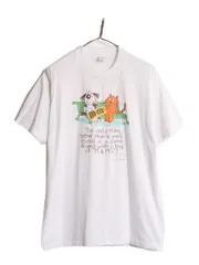 【お得なクーポン配布中!】 80s USA製 M&Ms 企業 プリント Tシャツ メンズ XL ヴィンテージ エムアンドエムズ イラスト メッセージ キャラクター シングルステッチ 白のサムネイル