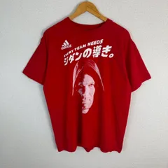 adidas アディダス Tシャツ プリント ジダンの導き グラフィック レッド メンズ 古着 ストリート スポーツMIX