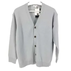 ビューティ＆ユース BEAUTY & YOUTH   BY ワイドフォルム Vネックカーディガン カシミヤ混 M  ライトグレー【中古】【新品同様】【美品】