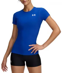 【送料無料】 アンダーアーマー レディース Tシャツ トップス Under Armour Women's HeatGear OG Compression Short Sleeve T-Shirt Royal/White