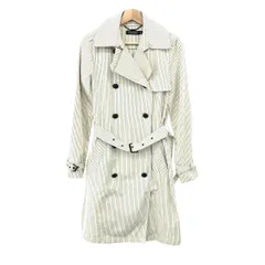 LAUREN RALPH LAUREN ローレンラルフローレン ストライプ柄 トレンチコート サイズ:0 150/80A  ホワイト  レディース 　240001123459