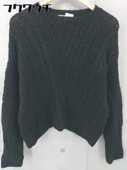 ◇ nano universe ナノ ユニバース ケーブル 長袖 ニット セーター サイズ36 ブラック レディース 【中古】 【1103220008180】