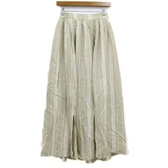 アメリカンホリック ロングスカート ボトムス リネンブレンドタックスカート 未使用 レディース Fサイズ ベージュ AMERICAN HOLIC