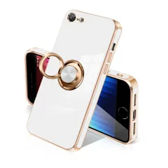 新品 iphone se ケース 第3世代 第2世代 リング付き カバー メッキ加工 耐衝撃 車載ホルダー アイホン se ケース 360°回転 スタンド機能 ストラップホール付き スマホケース 米軍MIL規格 SGS認証 TPU 滑り止め 衝撃吸収 携帯ケー