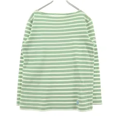 美品 ORCIVAL オーシバル ボーダー柄 長袖 バスクシャツ グリーン系 レディース 古着