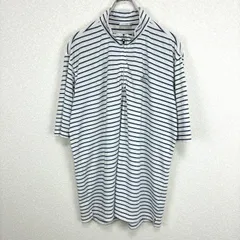 アディダスゴルフ adidas 【M】ハーフジップウェア 半袖カットソーTシャツ ボーダー 胸ロゴ プチハイネック パフォーマンスロゴ
